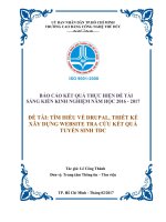 Tìm hiểu về drupal, thiết kế xây dựng website tra cứu kết quả tuyển sinh tdc báo cáo kết quả thực hiện đề tài sáng kiến kinh nghiệm năm học 2016 2017