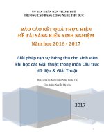 Giải pháp tạo sự hứng thú cho sinh viên khi học các giải thuật trong môn cấu trúc dữ liệu  giải thuật  báo cáo kết quả thực hiện đề tài sáng kiến kinh nghiệm năm học 2016 2017