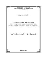 Luận án Tiến sĩ Nghiên cứu, đánh giá cảnh quan phục vụ định hướng không gian phát triển các vùng chuyên canh cây lâu năm tại tỉnh Sơn La