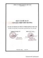 Báo cáo đề xuất giấy phép môi trường dự án công ty daeduck Việt Nam