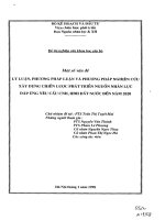 Luận Văn Một Số Vấn Đề Lý Luận, Phương Pháp Luận Và Phương Pháp Nghiên Cứu Xây Dựng Chiến Lược Phát Triển Nguồn Nhân Lực Đáp Ứng Yêu Cầu Công Nghiệp Hóa Hiện Đại Hóa Đất Nước Đến Năm 2020.Pdf