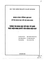 Luận Văn Kỷ Yếu Đề Tài Khoa Học Cấp Bộ Thông Tin Khoa Học Với Việc Tổ Chức Thực Hiện Nghị Quyết Của Đảng Hiện Nay 2.Pdf