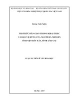 Luận án Tiến sĩ Tri thức dân gian trong khai thác và bảo vệ rừng của người Hà Nhì Đen ở huyện Bát Xát, tỉnh Lào Cai