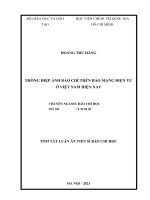 Tóm tắt luận án (tiếng việt): Thông điệp ảnh báo chí trên báo mạng điện tử ở Việt Nam hiện nay
