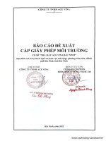 Báo cáo đề xuất cấp giấy phép môi trường của Nhà máy ACE Vina