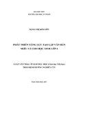 Luận văn Thạc sĩ Giáo dục học: Phát triển năng lực tạo lập văn bản miêu tả cho học sinh lớp 4