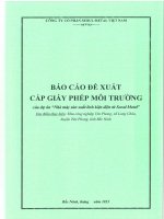 Báo cáo đề xuất cấp GPMT cơ sở:“ Nhà máy sản xuất linh kiện điện tử Seoul Metal”