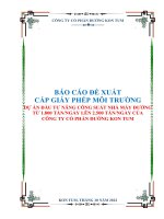 BÁO CÁO ĐỀ XUẤT CẤP GIẤY PHÉP MÔI TRƯỜNG DỰ ÁN ĐẦU TƯ NÂNG CÔNG SUẤT NHÀ MÁY ĐƯỜNG TỪ 1.800 TẤNNGÀY LÊN 2.500 TẤNNGÀY CỦA CÔNG TY CỔ PHẦN ĐƯỜNG KON TUM