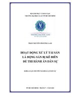 Hoạt động xử lý tài sản là động sản bị kê biên để thi hành án dân sự