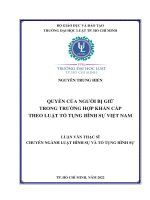 Quyền của người bị giữ trong trường hợp khẩn cấp theo luật tố tụng hình sự việt nam