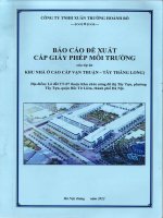 BÁO CÁO ĐỀ XUẤT CẤP GIẤY PHÉP MÔI TRƯỜNG KHU NHÀ Ở CAO CẤP VẠN THUẬN – TÂY THĂNG LONG