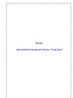 Tiểu luận: Quan hệ kinh tế thương mại Việt Nam – Trung Quốc