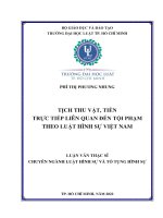 Tịch thu vật, tiền trực tiếp liên quan đến tội phạm theo luật hình sự việt nam