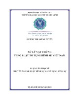 Xử lý vật chứng theo luật tố tụng hình sự việt nam