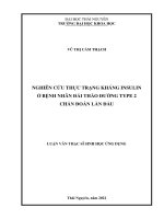 Luận văn thạc sĩ nghiên cứu thực trạng kháng insulin ở bệnh nhân đái tháo đường type 2 chẩn đoán lần đầu