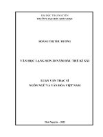 Luận văn thạc sĩ  văn học lạng sơn 20 năm đầu thế kỉ xxi