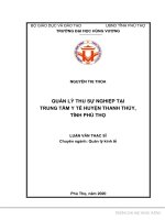 Quản lý thu sự nghiệp tại trung tâm y tế huyện thanh thủy, tỉnh phú thọ