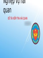 Tiểu Luận - Nghiệp Vụ Hải Quan -  Đề Tài : Kiểm Tra Hải Quan