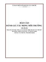 BÁO CÁO ĐÁNH GIÁ TÁC ĐỘNG MÔI TRƯỜNG của dự án “TRỤ SỞ LÀM VIỆC CÔNG AN XÃ PHƯỚC HIỆP, HUYỆN TUY PHƯỚC” ĐỊA ĐIỂM: THÔN GIANG BẮC, XÃ PHƯỚC HIỆP, HUYỆN TUY PHƯỚC, TỈNH BÌNH ĐỊNH