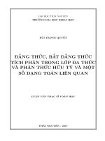 Đăng thức, bất đẳng thức tích phân trong lớp đa thức và phân thức hưu tỷ và một số dạng toán liên quan