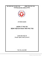 Quản lý thu tại bệnh viện đa khoa tỉnh phú thọ