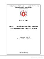 Quản lý thu bảo hiểm y tế hộ gia đình của bảo hiểm xã hội huyện tân sơn, tỉnh phú thọ