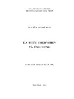 Luận văn thạc sỹ đa thức chebyshev và ứng dụng