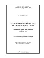 Luận văn thạc sỹ vận dụng phƣơng pháp đa thức vào một số bài toán tổ hợp