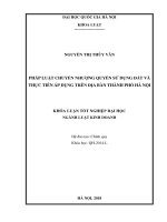 Khóa luận tốt nghiệp luật kinh doanh  pháp luật chuyển nhượng quyền sử dụng đất và thực tiễn áp dụng trên địa bàn hà nội