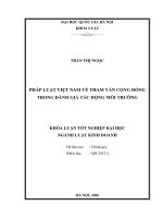 Khóa luận tốt nghiệp luật kinh doanh  pháp luật việt nam về tham vấn cộng đồng trong đánh giá tác động môi trường