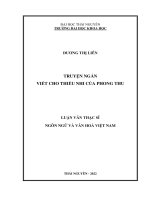 Luận văn thạc sỹ truyền ngắn viết cho thiếu nhi của phong thu