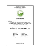 (Luận văn) đánh giá công tác chuyển quyền sử dụng đất trên địa bàn thị trấn mộc châu, huyện mộc châu, tỉnh sơn la giai đoạn 2014 2016