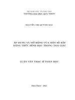 Luận văn thạc sỹ áp dụng và mở rộng của một số bất đẳng thức hình học phẳng