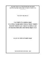 Vai trò của khoa học và công nghệ đối với sự phát triển nguồn nhân lực chất lượng cao ở thành phố hồ chí minh hiện nay