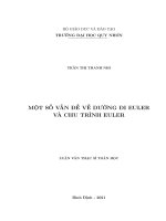 Luận văn thạc sỹ một số vấn đề về đường đi euler và chu trình euler
