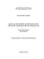 Quản lý chi thường xuyên ngân sách nhà nước tại huyện chư sê, tỉnh gia lai