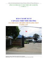 BÁO CÁO ĐỀ XUẤT CẤP GIẤY PHÉP MÔI TRƯỜNG CỦA NHÀ MÁY CHẾ BIẾN CHÈ Ô LONG CHẤT LƢỢNG CAO