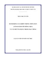Hành Động Cầu Khiến Trong Tiếng Hàn (Có So Sánh Với Tiếng Việt) Và Vấn Đề Ứng Dụng Trong Dạy Tiếng .Pdf