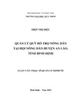 Quản lý quỹ hỗ trợ nông dân tại hội nông dân huyện an lão, tỉnh bình định