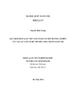 Khóa luận tốt nghiệp luật kinh doanh  pháp luật việt nam về bảo vệ môi trường, nghiên cứu tại các làng nghề chế biến thực phẩm tại hà nội