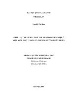 Khóa luận tốt nghiệp luật kinh doanh  pháp luật về ưu đãi thuế thu nhập doanh nghiệp ở việt nam, thực trạng và phương hướng hoàn thiện