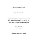 Thực hiện chính sách an sinh xã hội đối với đồng bào dân tộc thiểu số ở huyện vân canh, tỉnh bình định