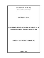 Luận Văn Phát Triển Nguồn Nhân Lực Ngành Du Lịch Ở Thành Phố Huế.pdf