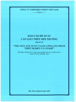 Báo cáo đề xuất cấp giấy phép môi trường nhà máy sản xuất và gia công sản phẩm thiết bị điện và cơ khí