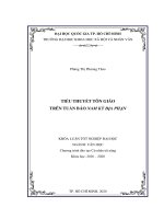 Tiểu thuyết tôn giáo trên tuần báo nam kỳ địa phận khóa luận tốt nghiệp