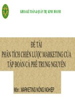 Báo Cáo Môn : Kinh Tế Nông Nghiệp Đề Tài : Phân Tích Chiến Lược Marketing Của Tập Đoàn Cà Phê Trung Nguyên