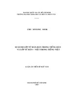 So sánh lớp từ hán   hàn trong tiếng hàn và lớp từ hán   việt trong tiếng việt