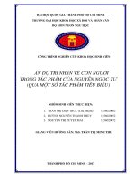 Ẩn dụ tri nhận về con người trong tác phẩm của nguyễn ngọc tư (qua một số tác phẩm tiêu biểu) công trình nghiên cứu khoa học sinh viên cấp trường