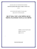 500 từ hoa việt anh thông dụng trong ngành kế toán và tài chính đề tài sinh viên nghiên cứu khoa học cấp trường 2009