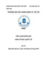 Tiểu Luận Môn Học :  Kinh Tế Học Quốc Tế  -  Đề Tài : Hiệp Định Đối Tác Xuyên Thái Bình Dương (Tpp)